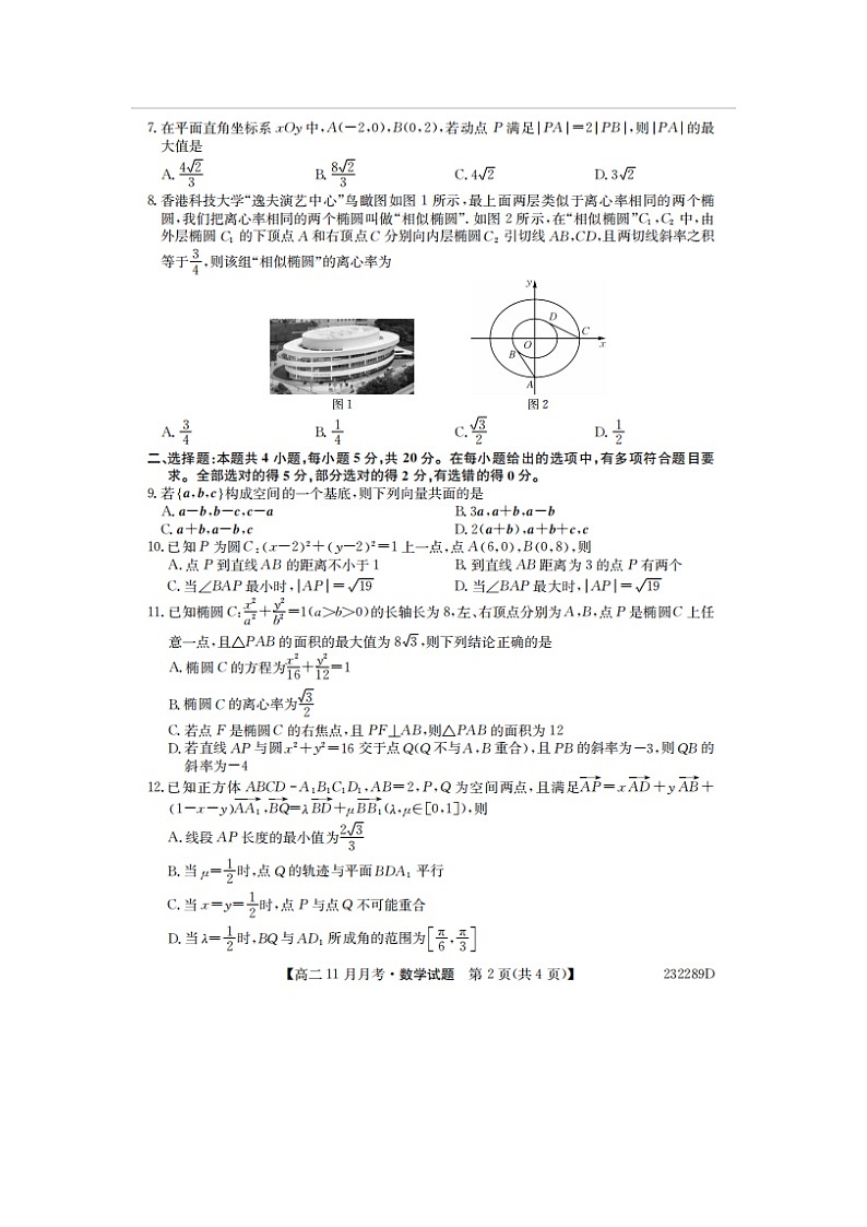 2023届辽宁省营口开发区第一高级中学高二上学期数学11月月考试题第2页