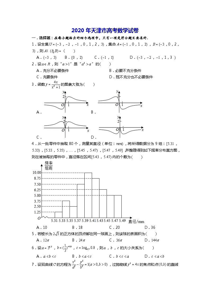 2020年天津市高考数学试卷（范世祥老师审校）01
