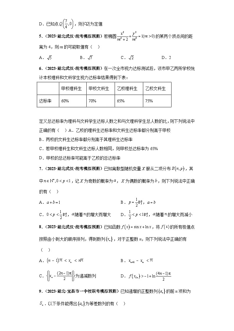 【省市模拟•新题速递•好题精编•考点精做】新高考数学模拟卷02 多选题精编真题重组卷（湖北省新高考通用）03