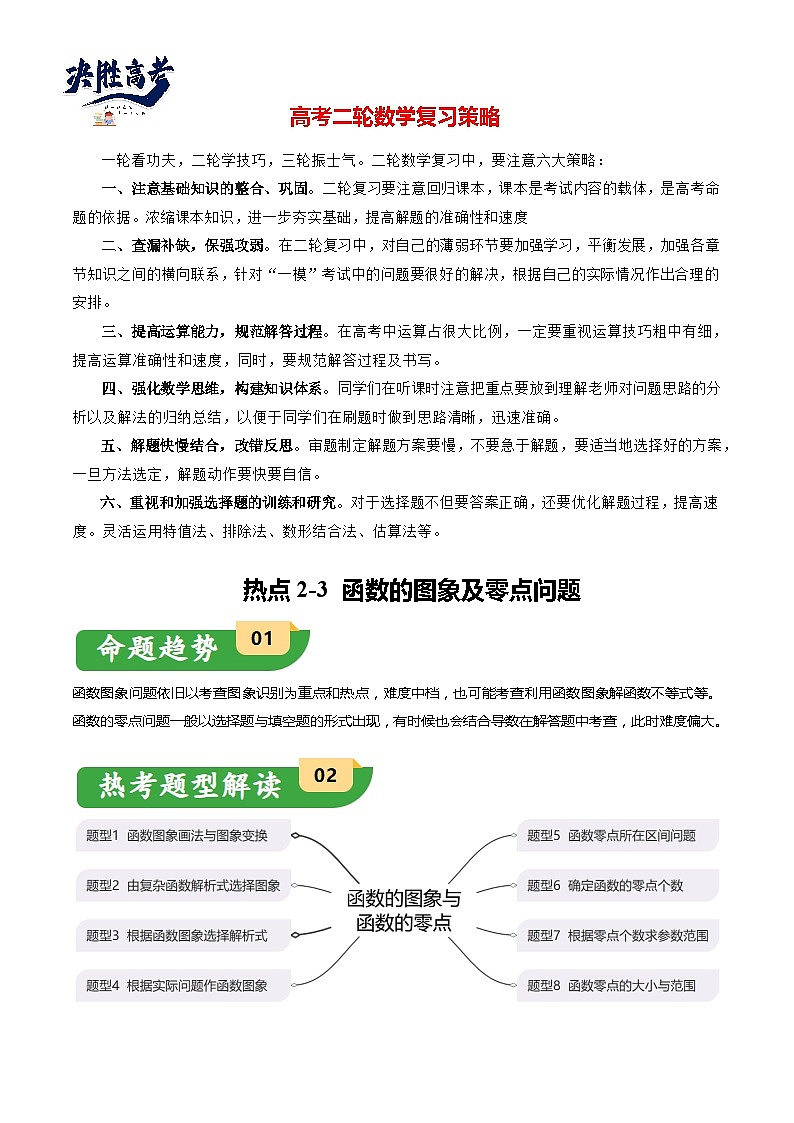 热点2-3 函数的图象及零点问题（8题型+满分技巧+限时检测）-2024年高考数学【热点·重点·难点】专练（新高考专用）01