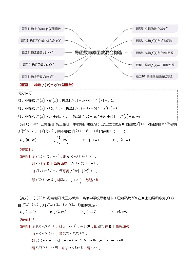 重难点2-3 原函数与导函数混合构造（10题型+满分技巧+限时检测）-2024年高考数学【热点·重点·难点】专练（新高考专用）02