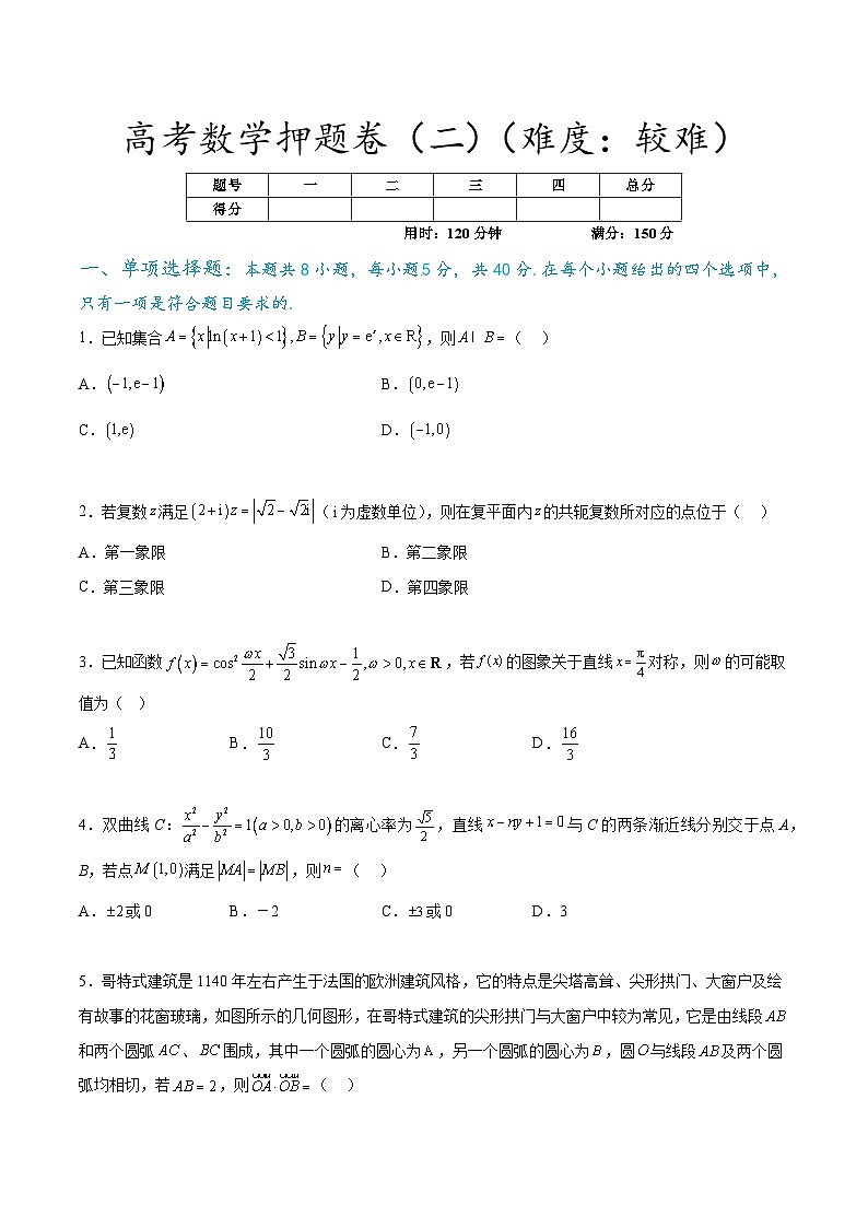 【三轮冲刺】高考数学押题卷（二）.zip01