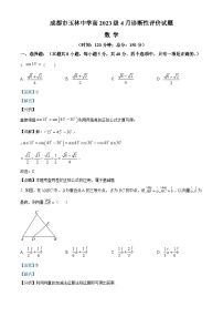 四川省成都市玉林中学2023-2024学年高一下学期4月诊断性评价数学试题（Word版附解析）