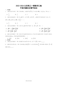 2022-2024北京高三一模数学试题分类汇编：平面向量初步章节综合