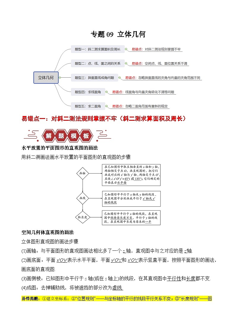 【二轮复习】高考数学专题09 立体几何 （易错题）（新高考专用）（解析版）第1页