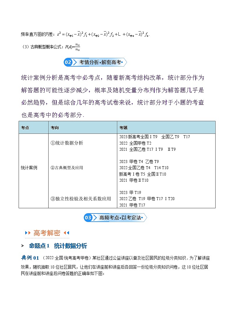 【二轮复习】高考数学专题8 统计案例分析（讲义）（考点精练）.zip02