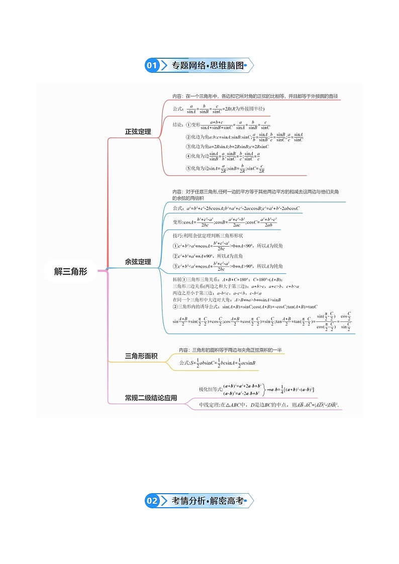 【二轮复习】高考数学专题3.3 解三角形（讲义）（解析版）第2页