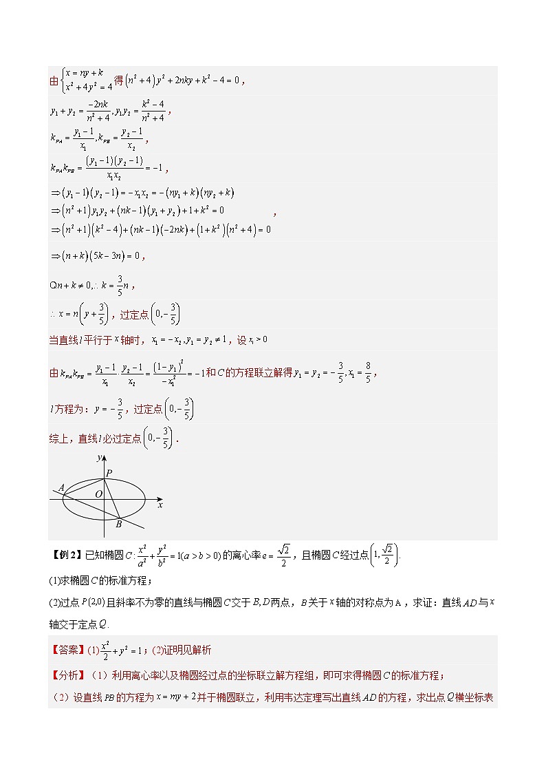 【二轮复习】高考数学考点6-3 圆锥曲线中的定点定值问题（考点精练）.zip02