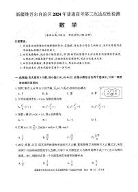 新疆维吾尔自治区2024届高三第三次适应性检测数学试题+