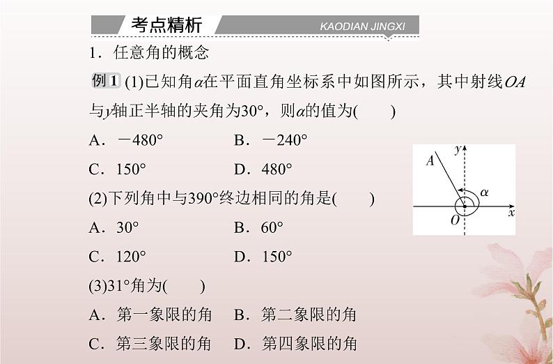 2024届高考数学学业水平测试复习专题四第14讲任意角蝗制及三角函数课件第6页