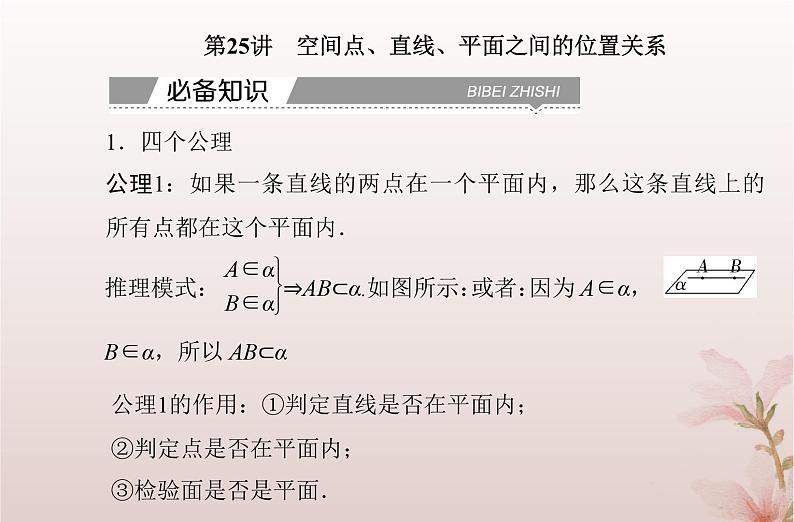 2024届高考数学学业水平测试复习专题七第25讲空间点直线平面之间的位置关系课件第2页