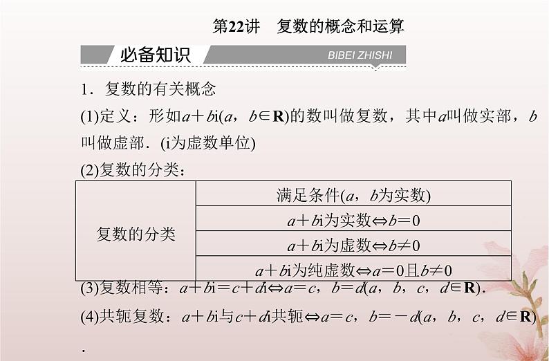 2024届高考数学学业水平测试复习专题六第22讲复数的概念和运算课件第2页