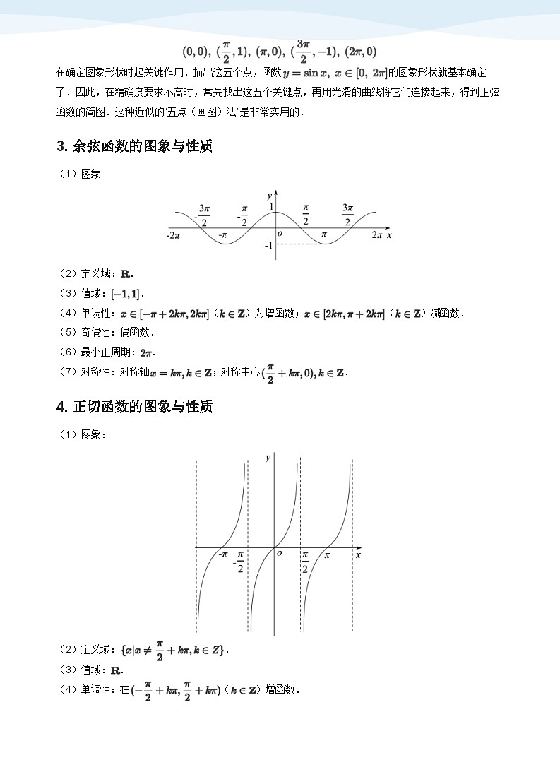 人教A版（2019）高中数学必修一讲义15三角函数的图像与性质02