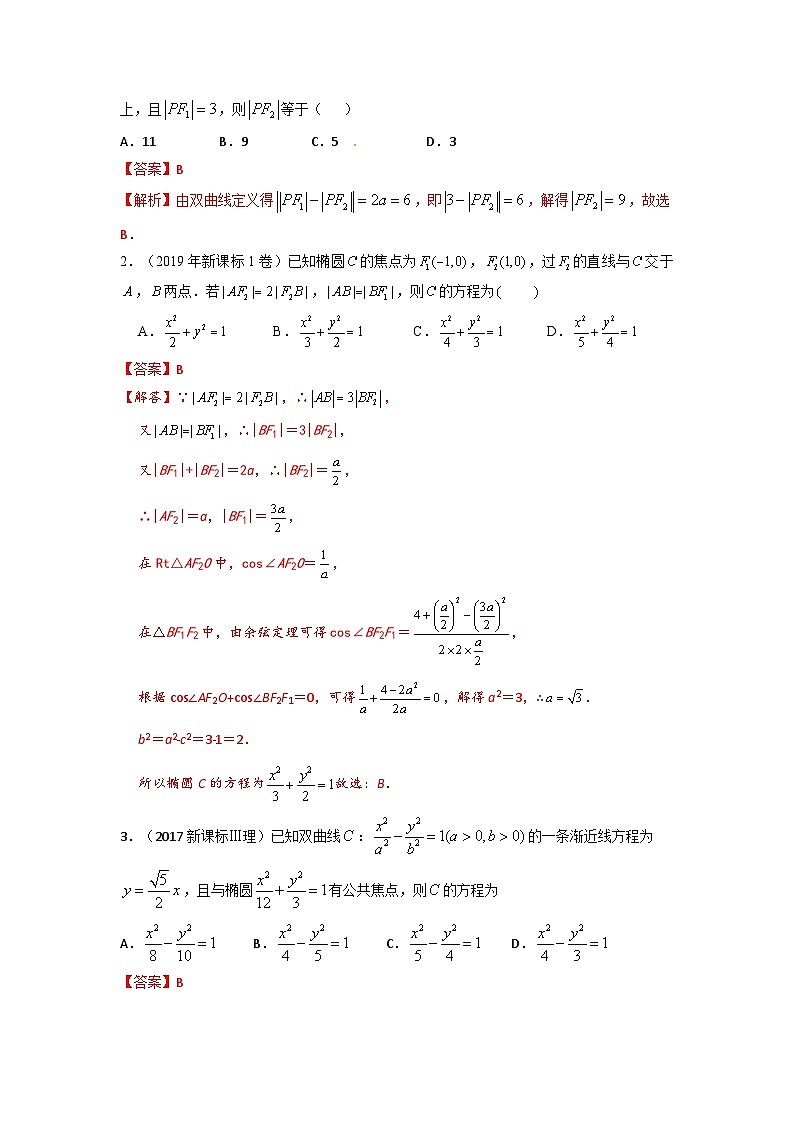 最新高考数学易错题精编  易错点17  双曲线02