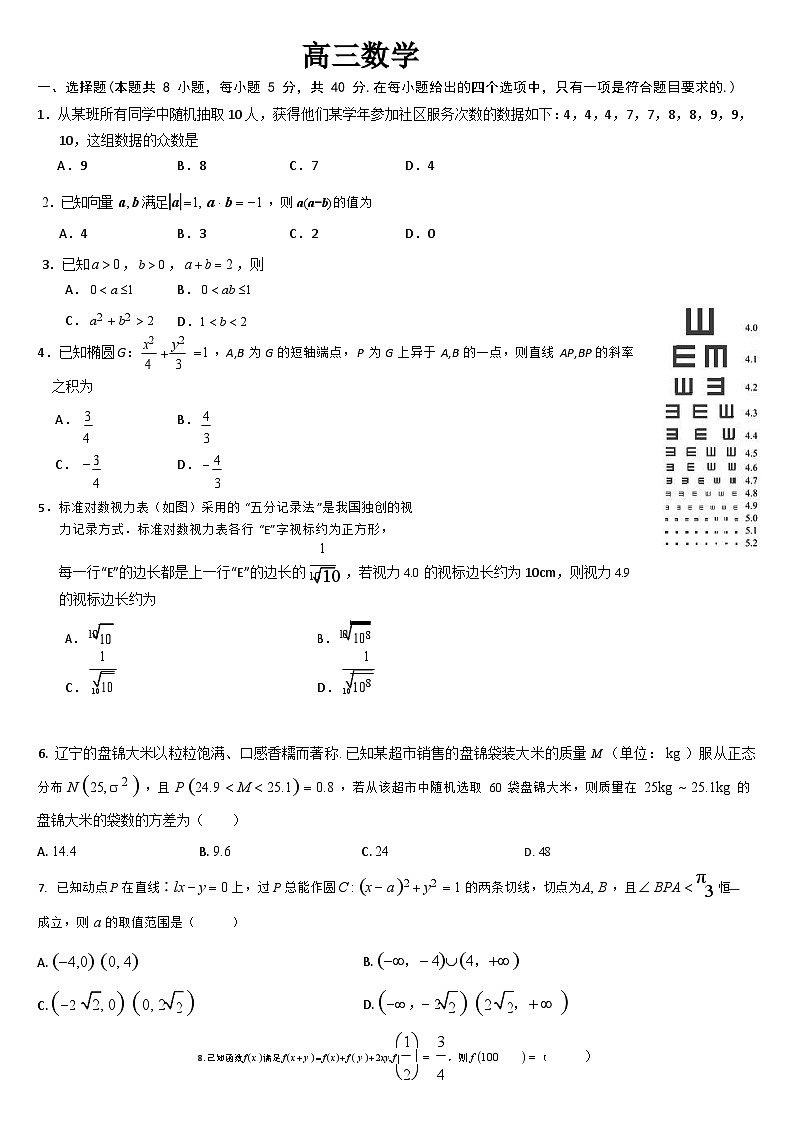 吉林省通化市梅河口市第五中学2024届高三下学期一模试题数学01