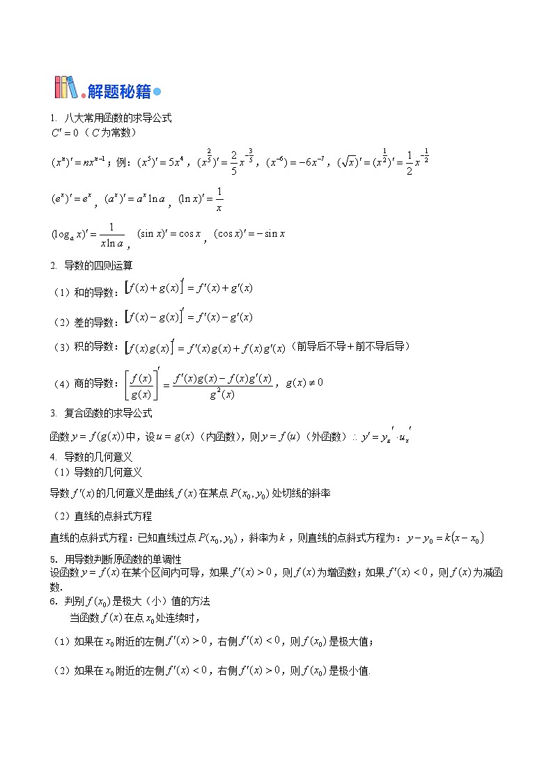 押新高考第13题 导数及其应用（原卷版）第2页