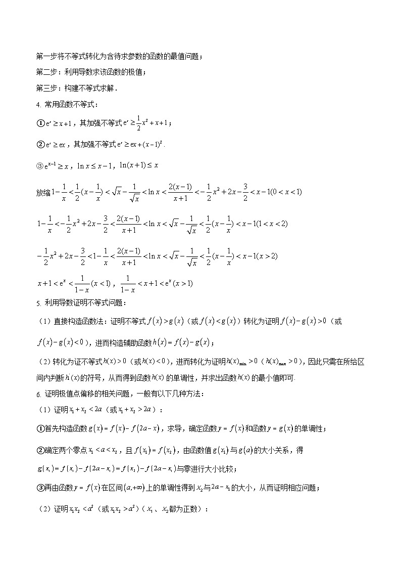 押新高考第17题 导数综合应用（解答题）（原卷版）第3页