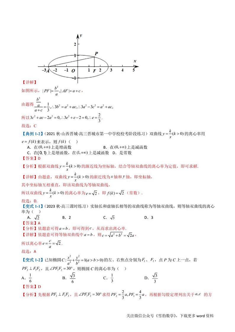 专题23圆锥曲线离心率归类（教师版）第2页