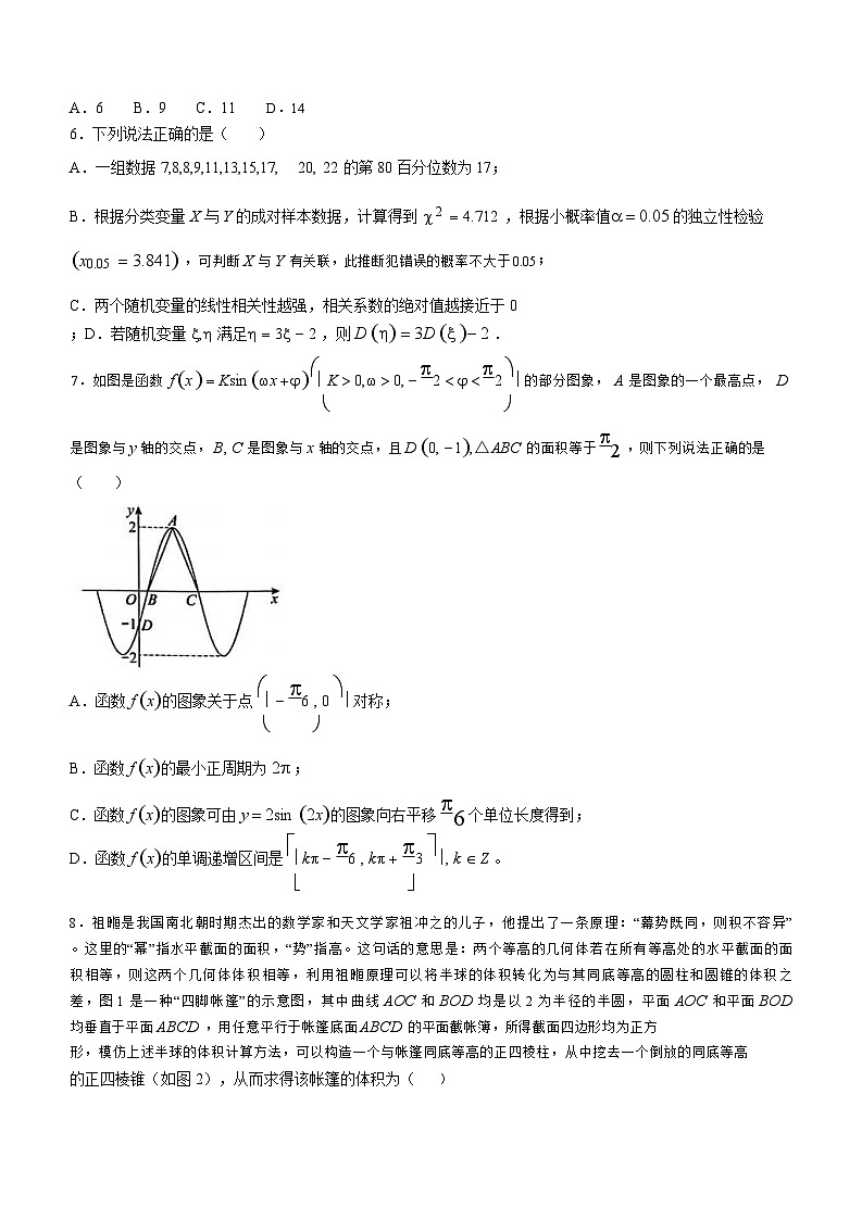 天津市十二区县重点校2024届高三下学期第一次模拟考试数学02