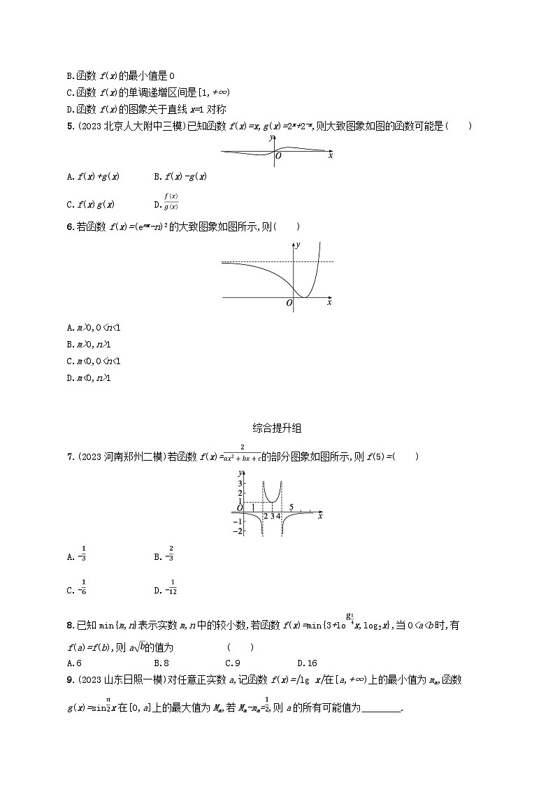 2025届高考数学一轮总复习第三章函数与基本初等函数课时规范练12函数的图象第2页