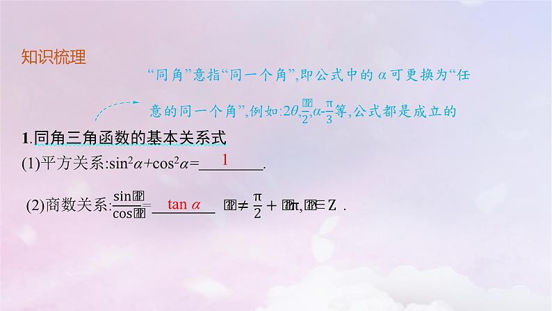 2025届高考数学一轮总复习第五章三角函数第二节同角三角函数基本关系式与诱导公式课件05