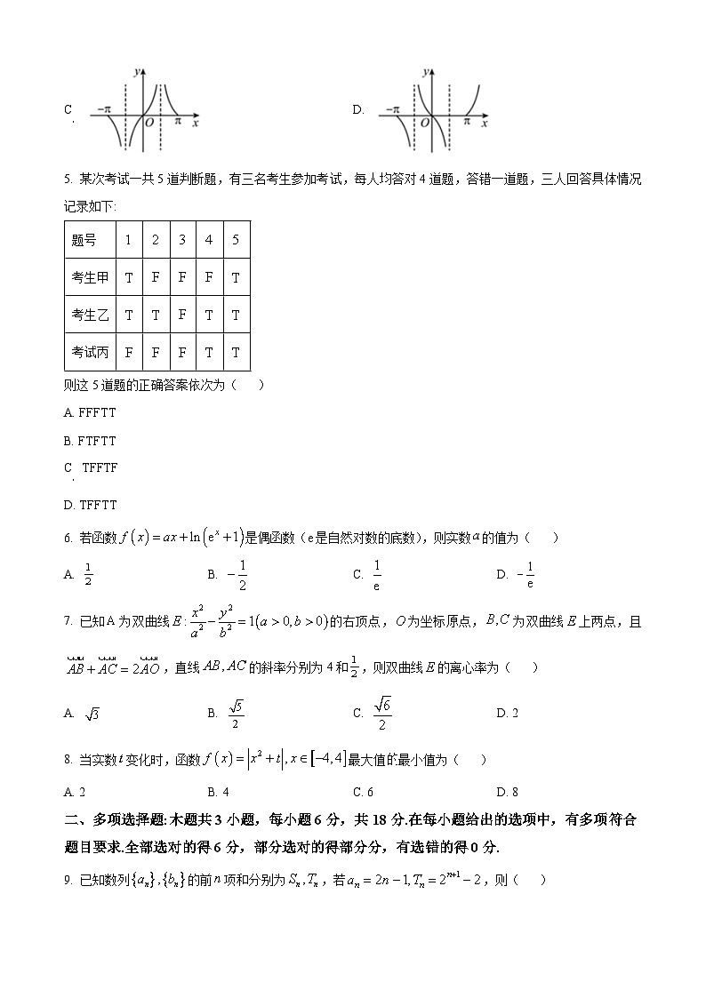 安徽省淮北市2024届高三第二次质量检测数学试题（原卷版+解析版）02
