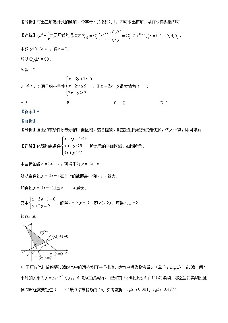 四川省凉山州2024届高三第三次诊断性检测数学（理）试题（原卷版+解析版）02