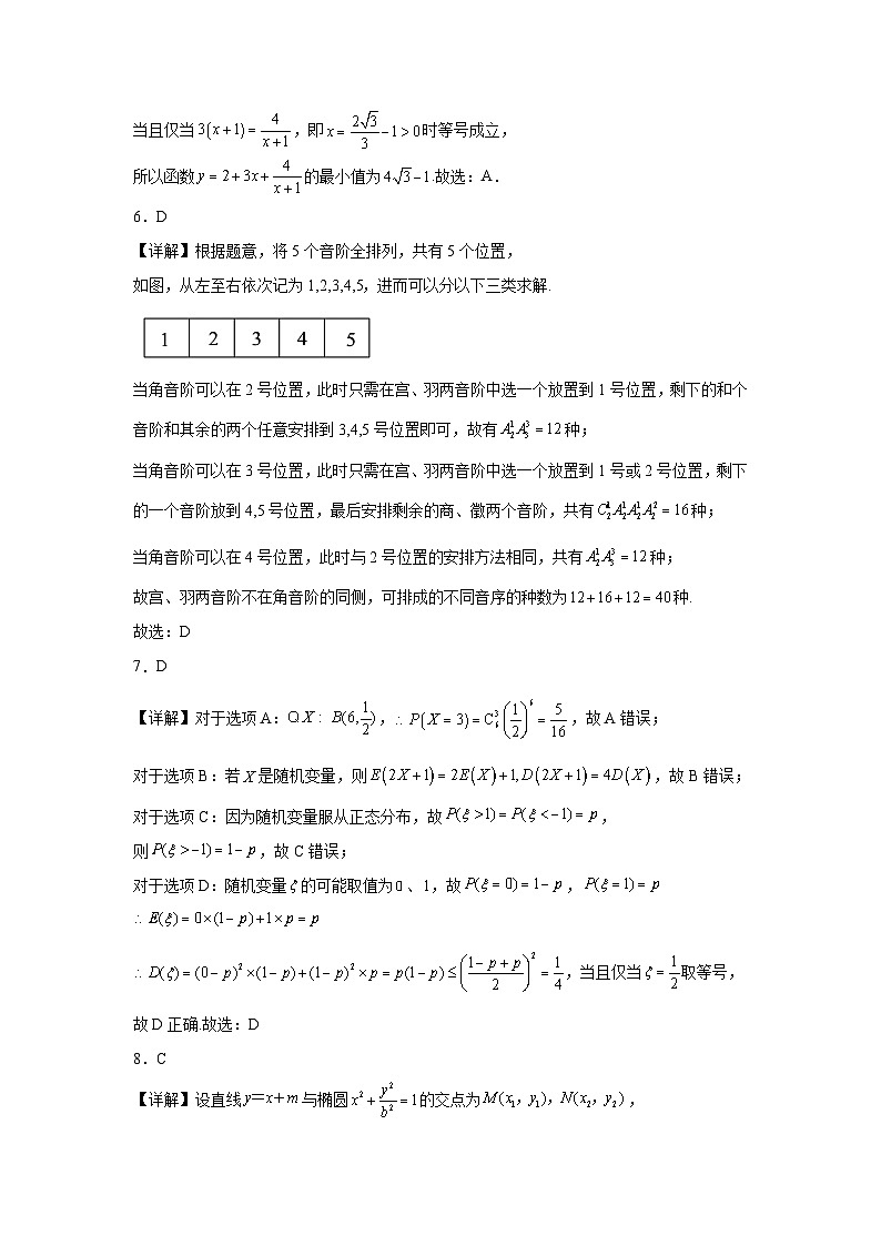 2024学年高二下学期数学期中测试卷参考答案第2页