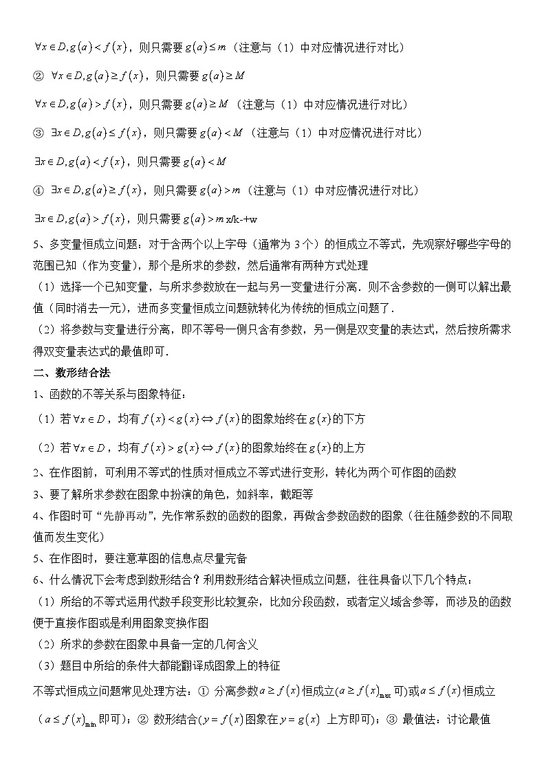 专题10 存在性与恒成立问题（讲义）-【压轴】2024高考数学二轮复习函数与导数压轴题03