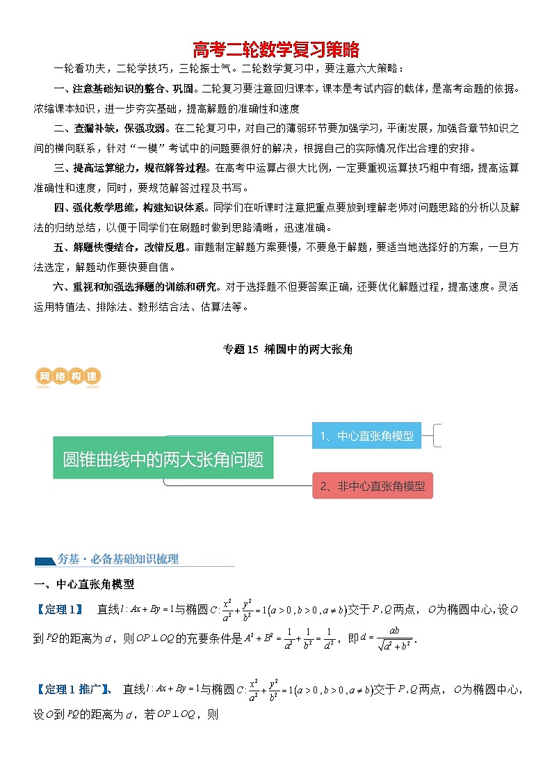 专题15 椭圆中的两大张角（讲义）原卷版第1页