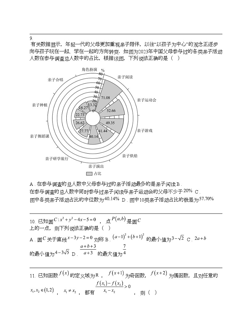 湖南省邵阳市绥阳县2024届高三下学期冲刺（一）数学试卷第3页