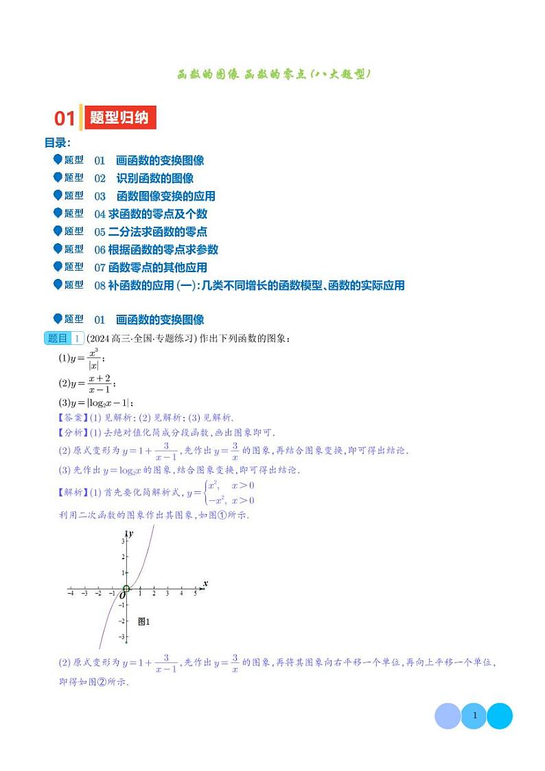 函数的图像 函数的零点（八大题型）（解析版）1第1页