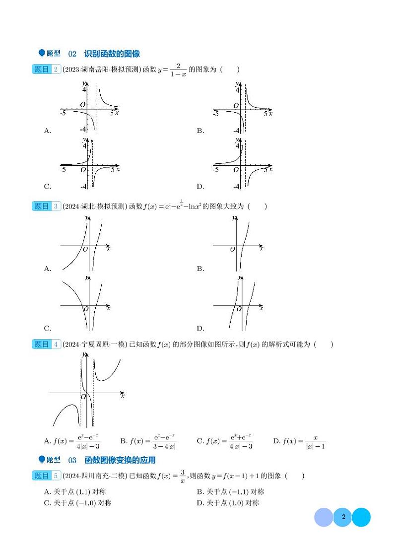 函数的图像 函数的零点（八大题型）（学生版）第2页