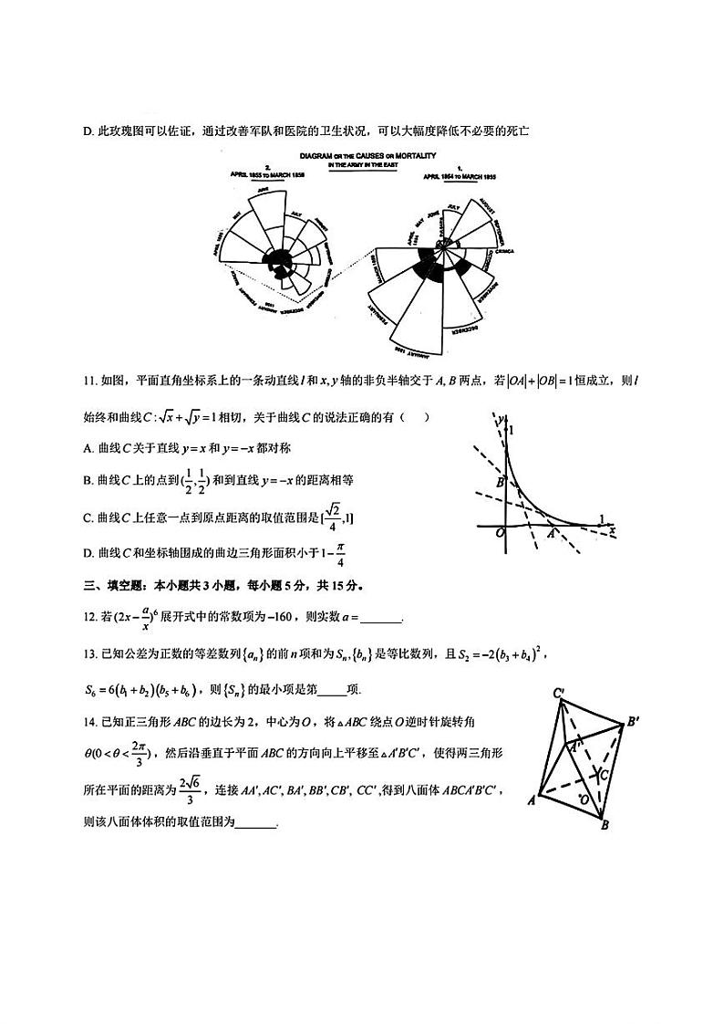 2024年5月浙江五校联考-高三数学试题卷第3页