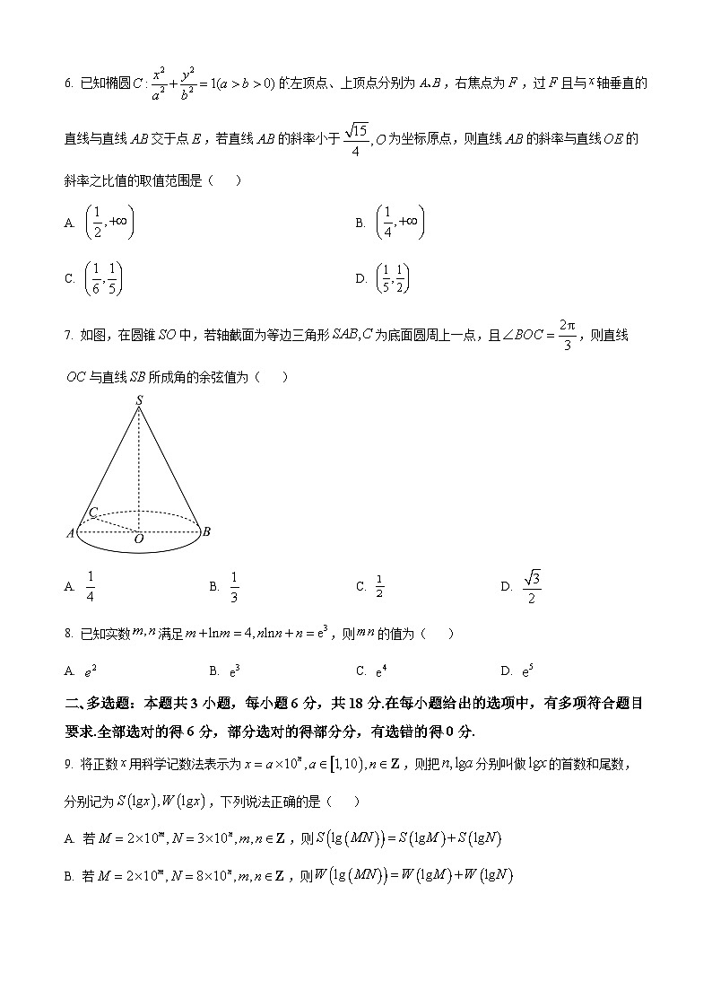 河南省TOP二十名校2024届高三下学期5月联考猜题（一）数学试卷（一+一）02