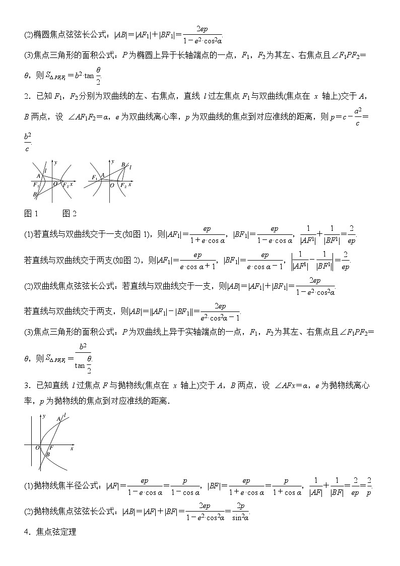 微重点11圆锥曲线中二级结论的应用（3大考点+强化训练）-2024年高考数学重难点培优精讲02