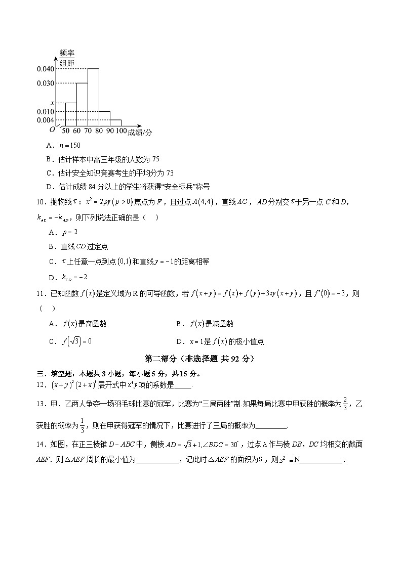 2024年艺考生仿真演练综合测试（二）-2024年新高考数学艺术生突破90分精讲03