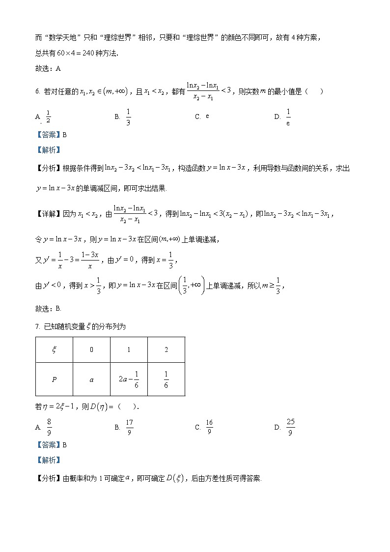黑龙江省哈尔滨市双城区兆麟中学2023-2024学年高二下学期5月期中考试数学试题（原卷版+解析版）03