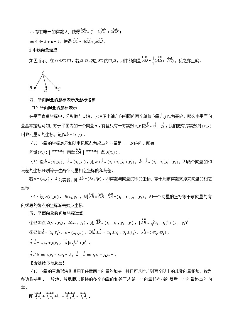 新高考数学大一轮复习讲义之方法技巧专题21平面向量的概念、线性运算及坐标表示(原卷版+解析)03