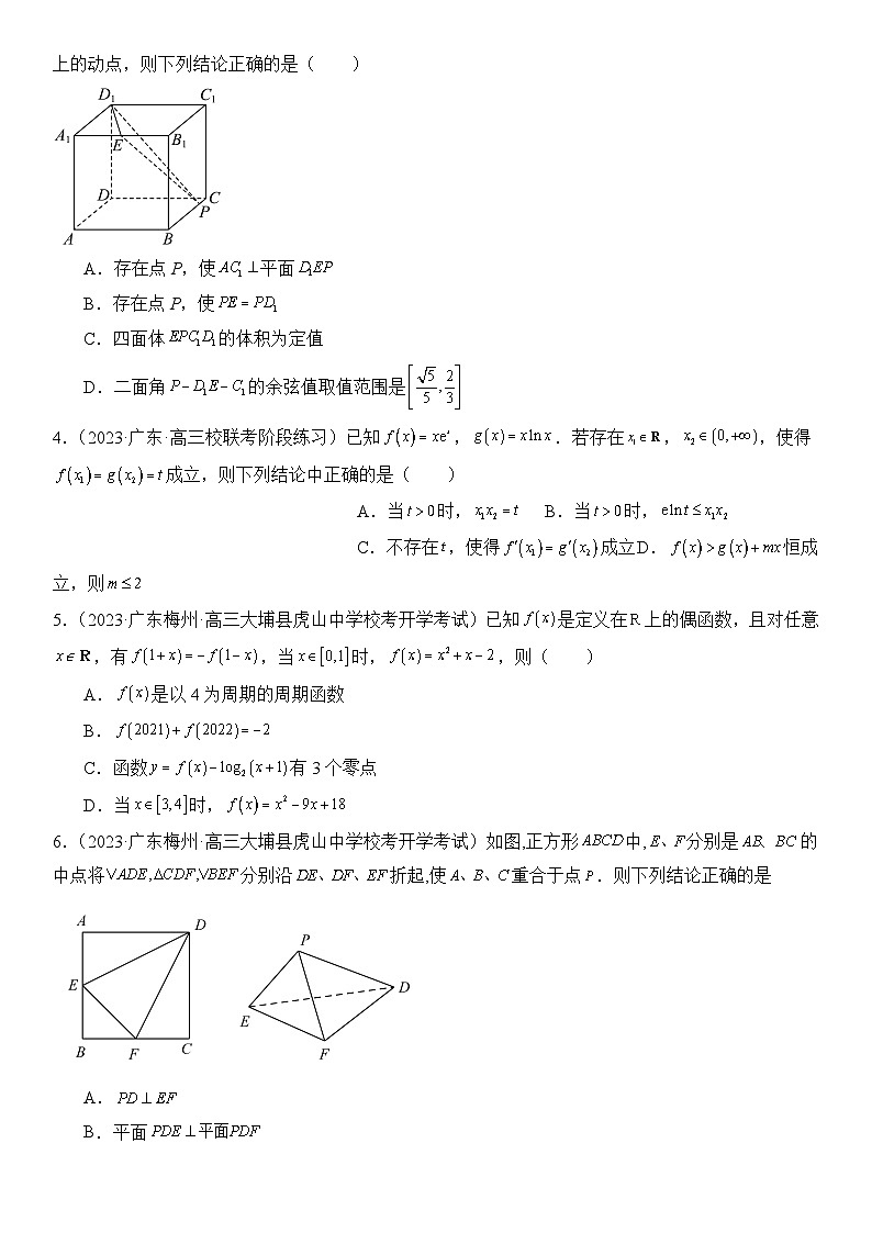 2024年新高考地区数学名校地市选填压轴题好题汇编0102