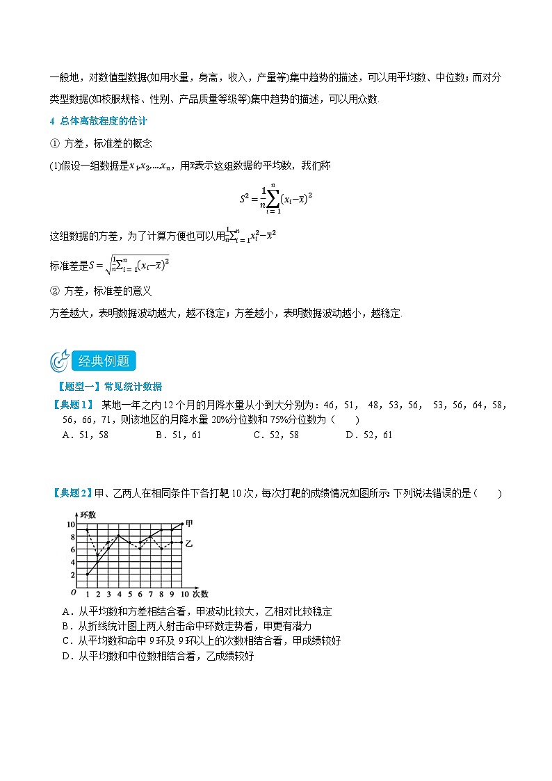 2024年高中数学(必修第二册)精品讲义9.2用样本估计总体(学生版+解析)02