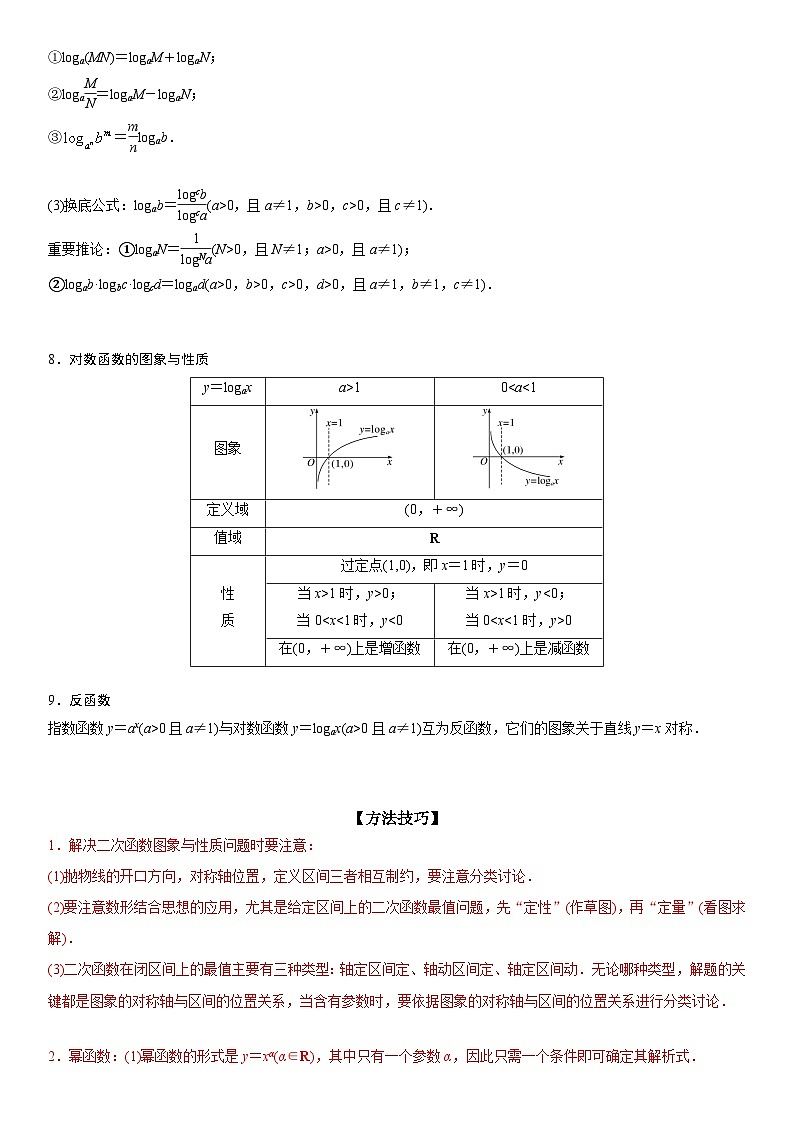解密05 各类基本初等函数（二次函数、指对幂函数等）（原卷版）第3页