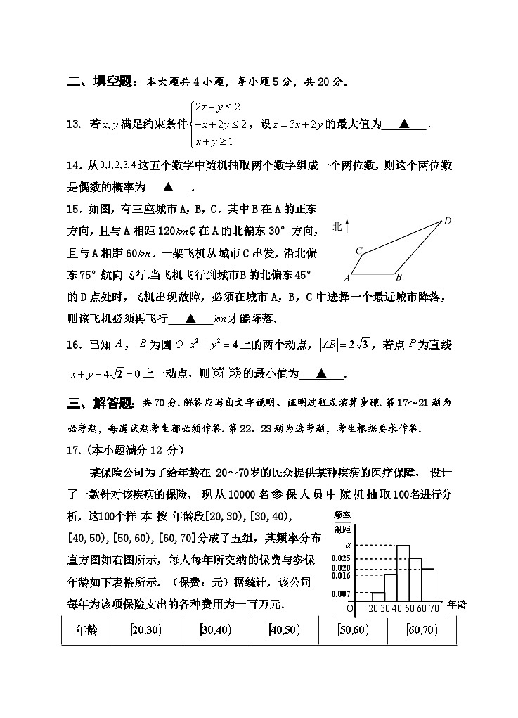 2024四川省射洪市高三下学期5月高考模拟试题数学（文）含解析03