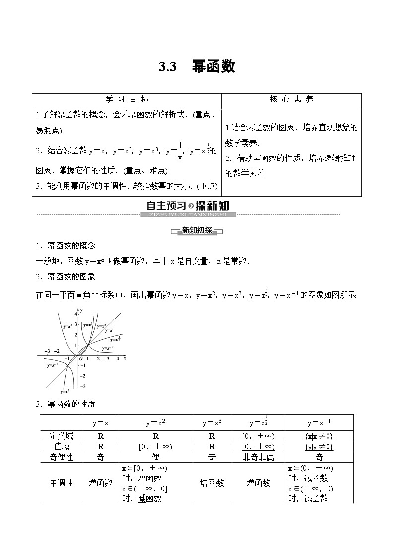（人教A版）2024年高中数学高一暑假讲义+练习12《幂函数》(教师版)第1页