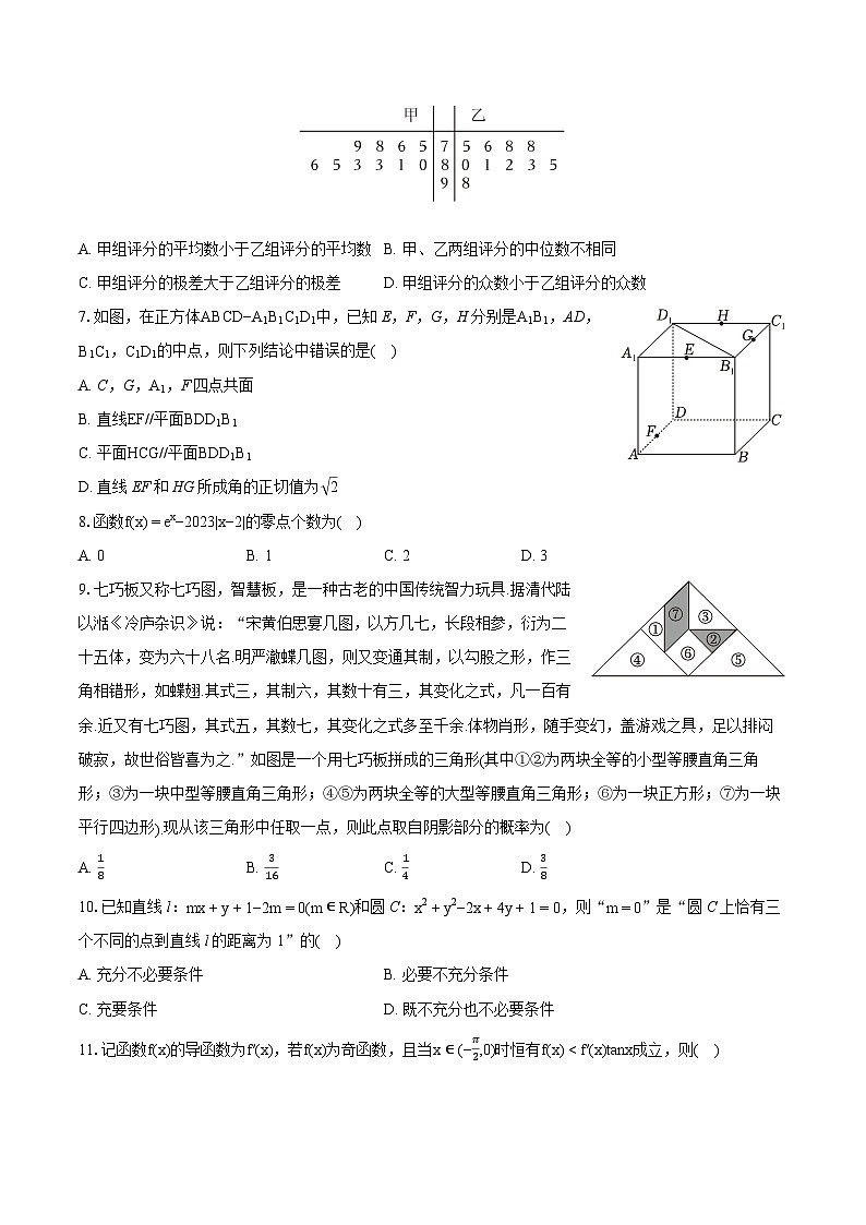 2024年四川省成都市高考数学摸底测试数学试卷（理科）-普通用卷第2页