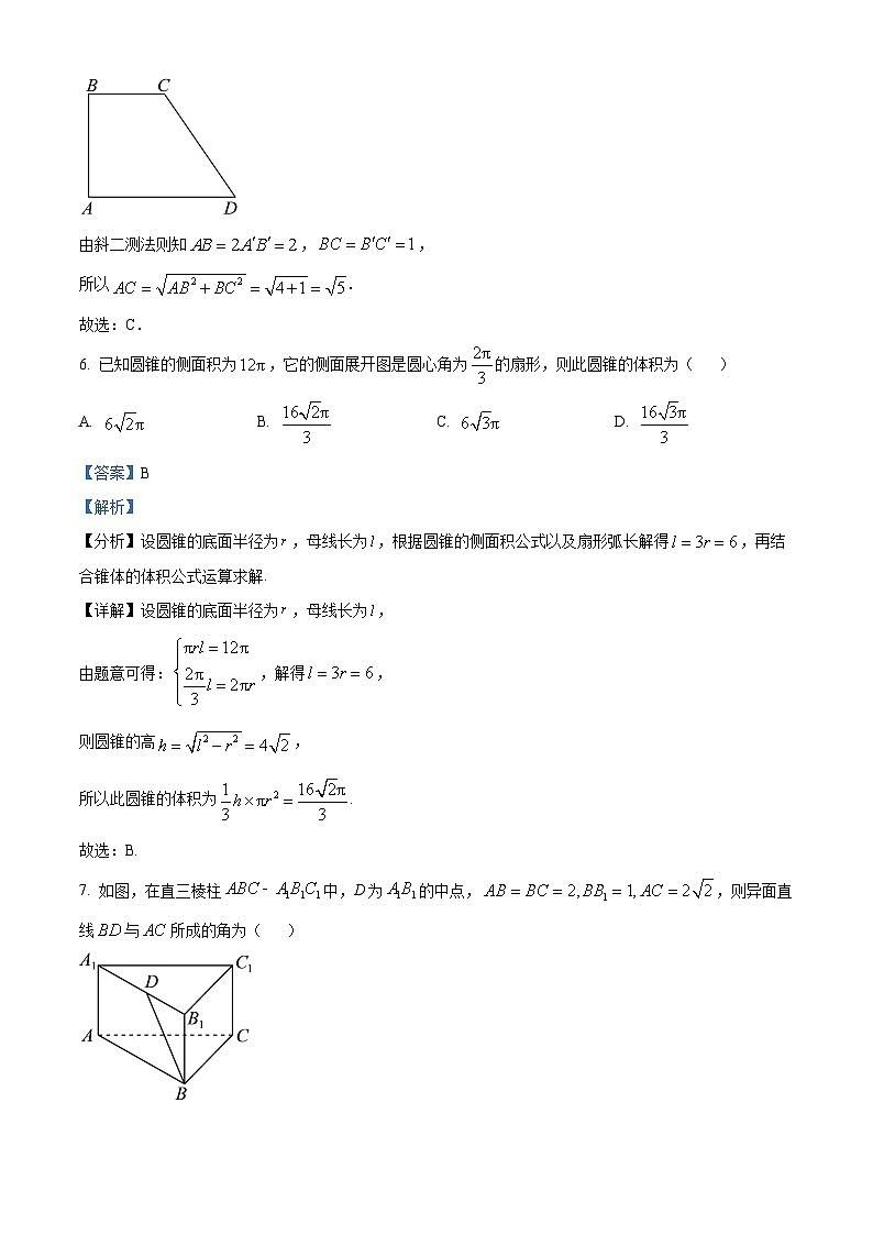 广东省湛江市第二十一中学2023-2024学年高一下学期期中考试数学试卷（原卷版+解析版）03