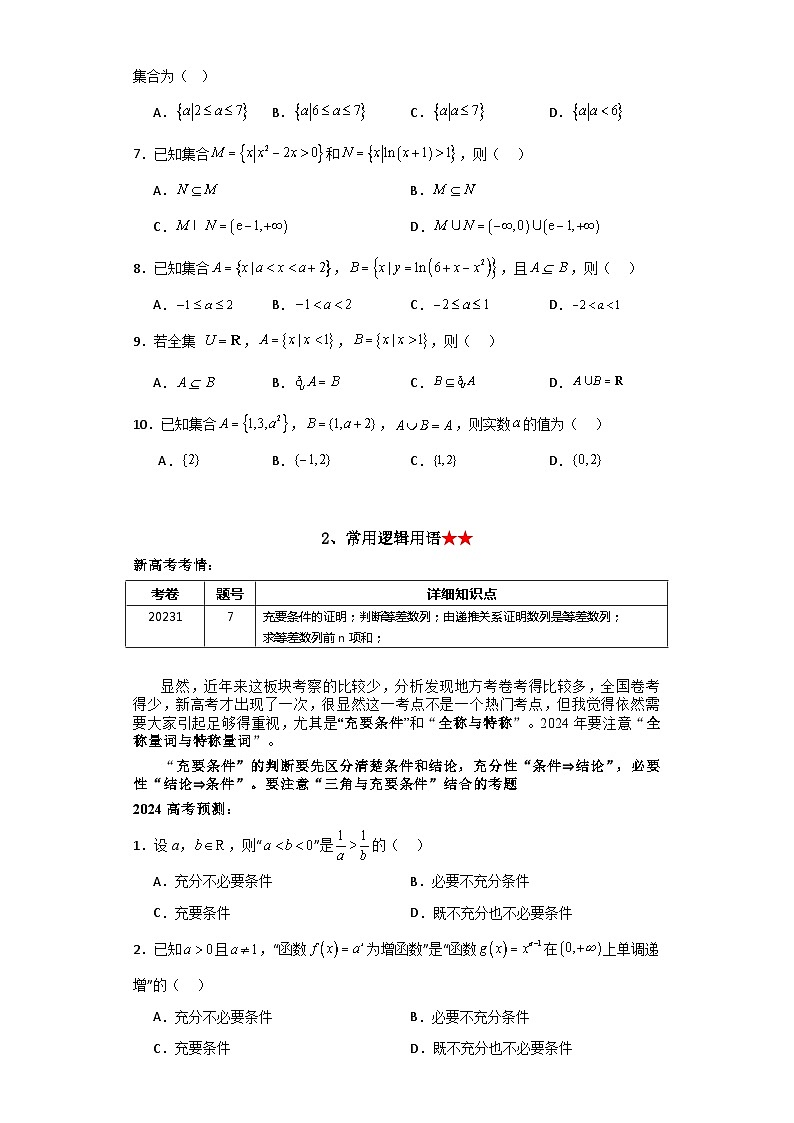 2024年高考考前最后一课-数学 讲义03