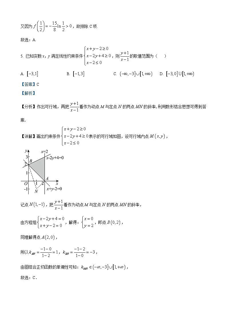 四川省百师联盟2024届高三二轮复习联考（三）全国卷理科数学试题（教师版）第3页