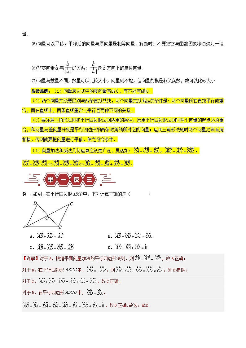 备战2024年高考数学易错题精选专题07平面向量(学生版+教师版)03
