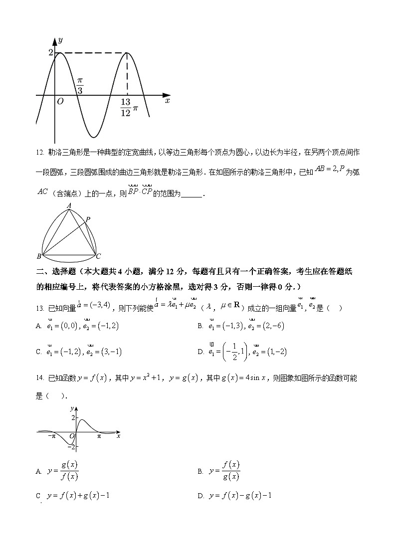 上海市青浦高级中学2023-2024学年高一下学期5月质量检测数学试卷（学生版）第2页